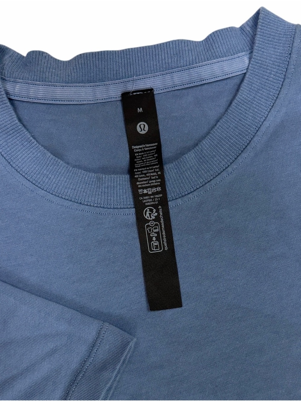 Lululemon Shirt Mens Medium Blue Heavyweight Cotton Jersey T-Shirt Relaxed Crew
